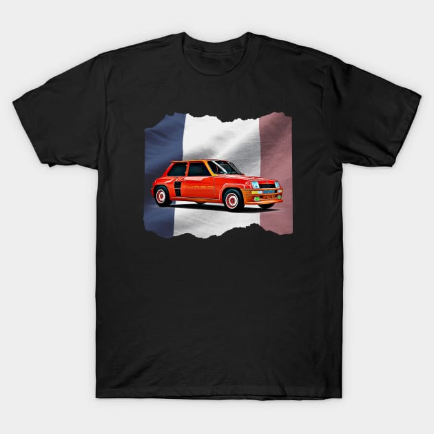 Renault 5 GT Turbo France Print T-Shirt by SynchroDesign